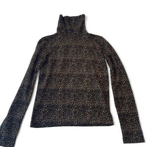 Zara Leopard print turtleneck sweater